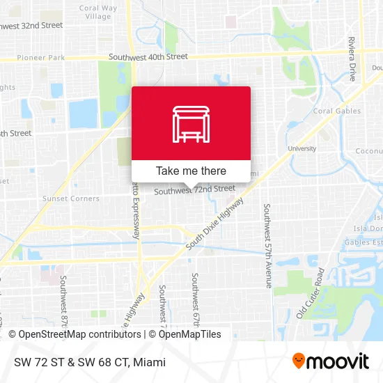 SW 72 ST & SW 68 CT map