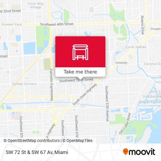 SW 72 St & SW 67 Av map