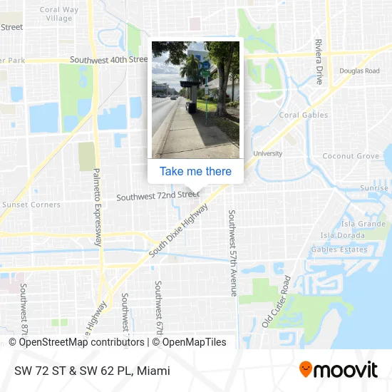 SW 72 ST & SW 62 PL map