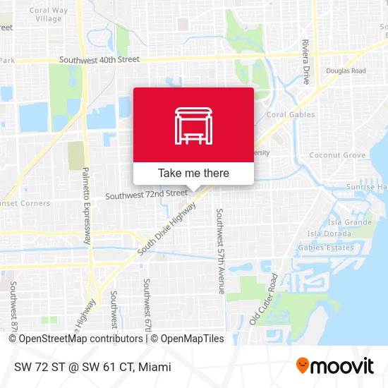 SW 72 ST @ SW 61 CT map