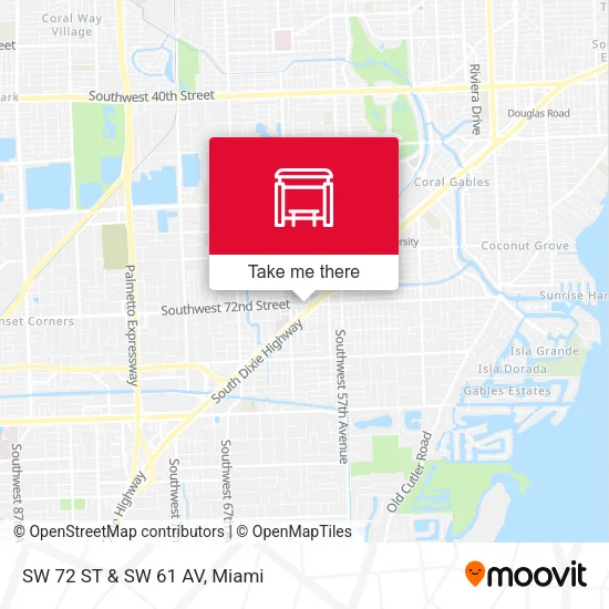 SW 72 ST & SW 61 AV map