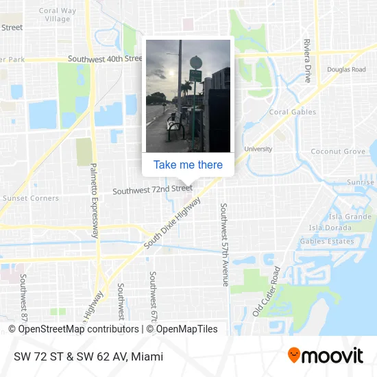 SW 72 ST & SW 62 AV map