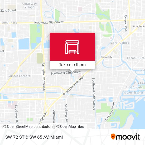 SW 72 St & SW 65 Av map