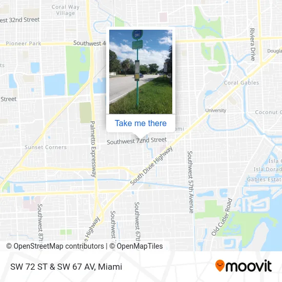 SW 72 ST & SW 67 AV map