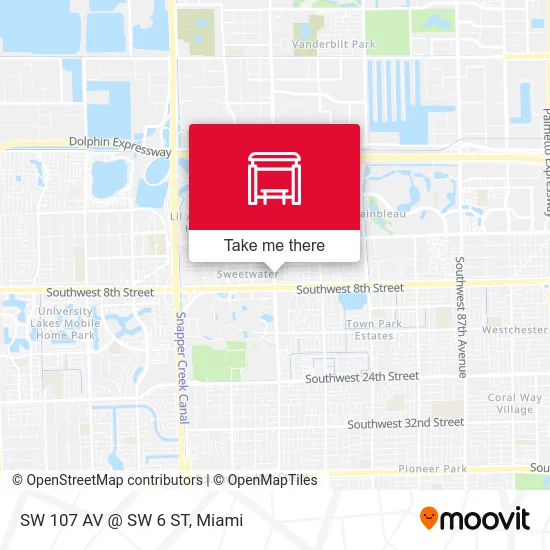 SW 107 AV @ SW 6 ST map