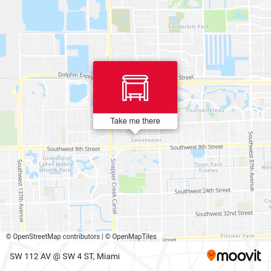 SW 112 AV @ SW 4 ST map