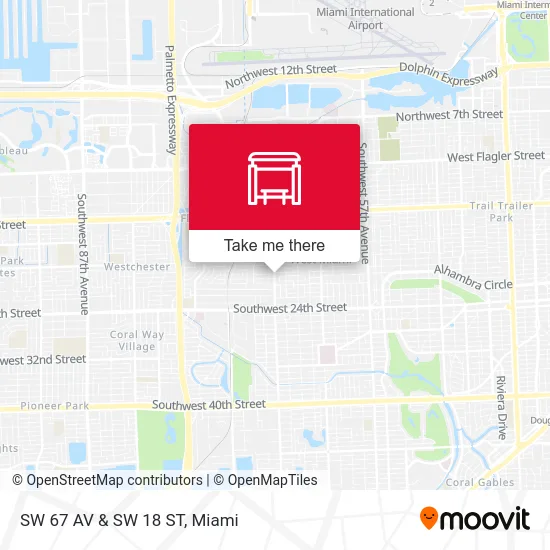 SW 67 AV & SW 18 ST map