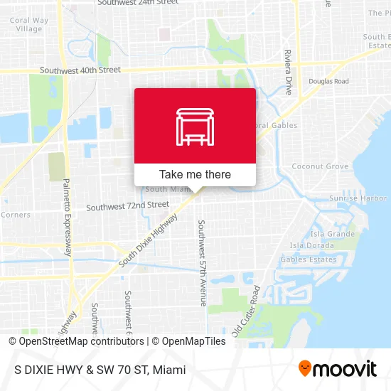 S DIXIE HWY & SW 70 ST map