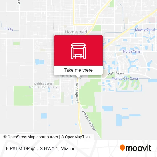 E PALM DR @ US HWY 1 map