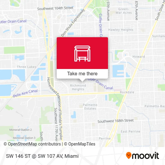 Mapa de SW 146 ST @ SW 107 AV
