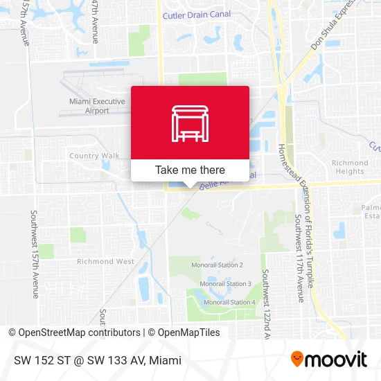 SW 152 ST @ SW 133 AV map