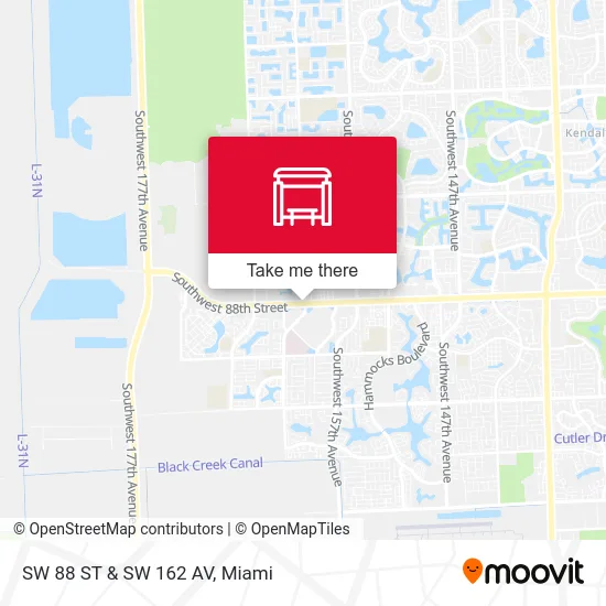 SW 88 ST & SW 162 AV map