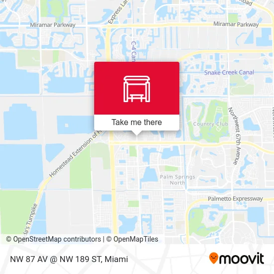 NW 87 AV @ NW 189 ST map