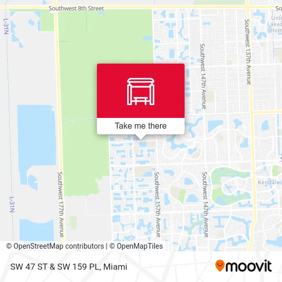 SW 47 ST & SW 159 PL map