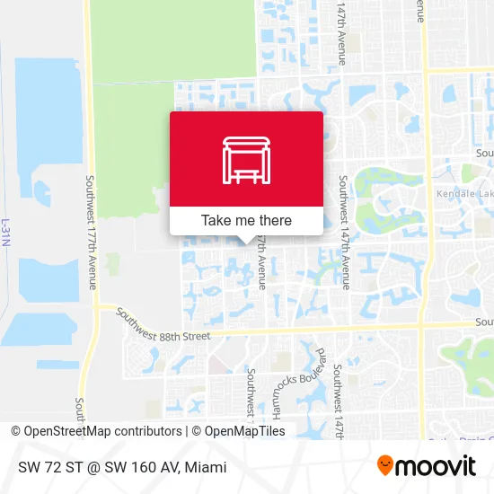 SW 72 ST @ SW 160 AV map