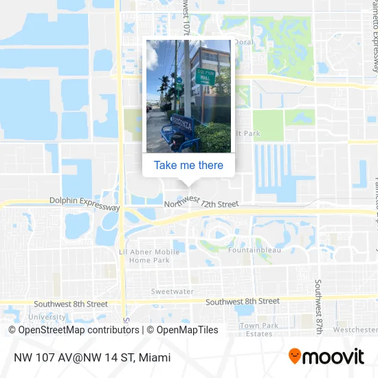 NW 107 AV@NW 14 ST map
