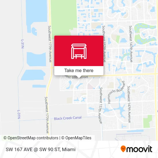 SW 167 AVE @ SW 90 ST map