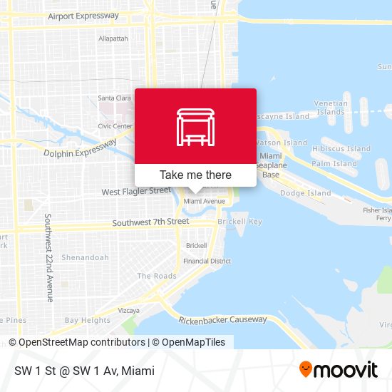 SW 1 St @ SW 1 Av map