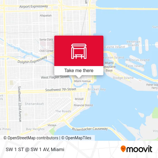 Mapa de SW 1 ST @ SW 1 AV
