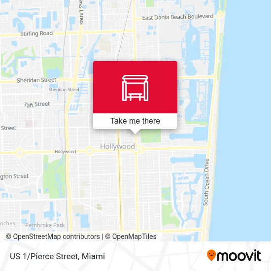 US 1/Pierce Street map