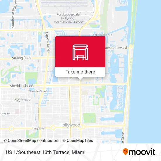 US 1/Southeast 13th Terrace map