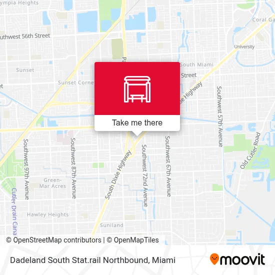 Dadeland South Stat.rail Northbound map
