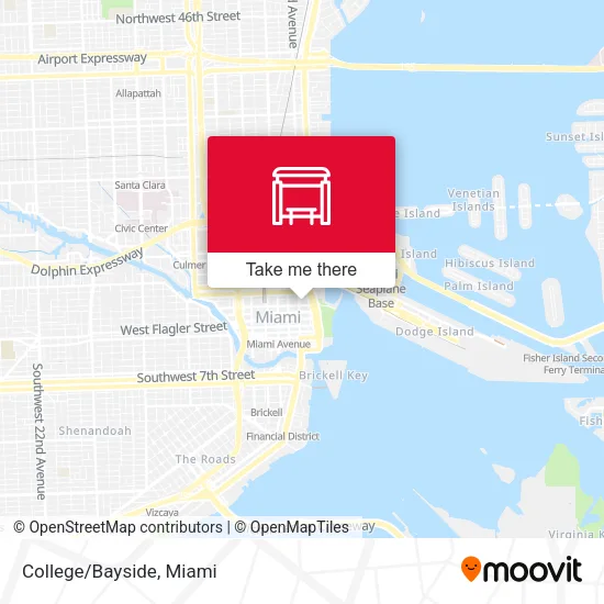 College/Bayside map