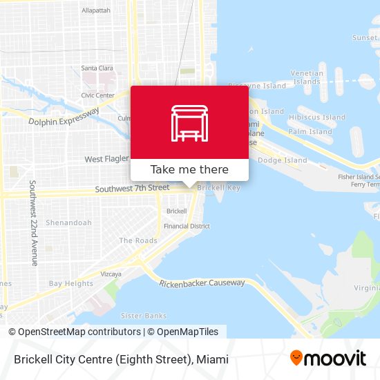 Mapa de Brickell City Centre (Eighth Street)