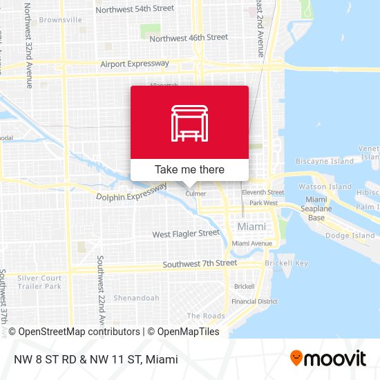 NW 8 St Rd & NW 11 St map