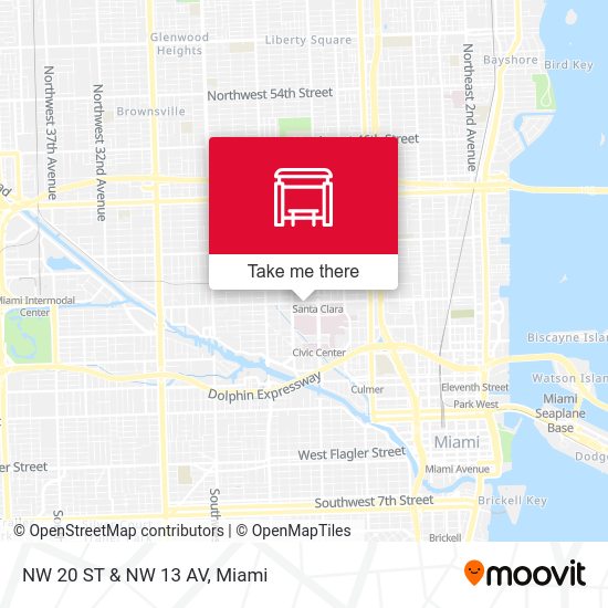 NW 20 St & NW 13 Av map