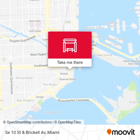 Se 10 St & Brickell Av map