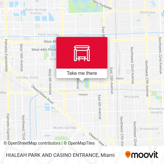 Mapa de HIALEAH PARK AND CASINO ENTRANCE