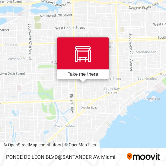 Mapa de PONCE DE LEON BLVD@SANTANDER AV