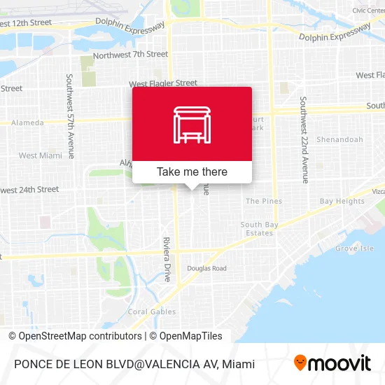Mapa de PONCE DE LEON BLVD@VALENCIA AV