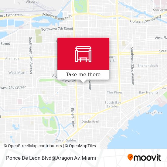 Ponce De Leon Blvd@Aragon Av map