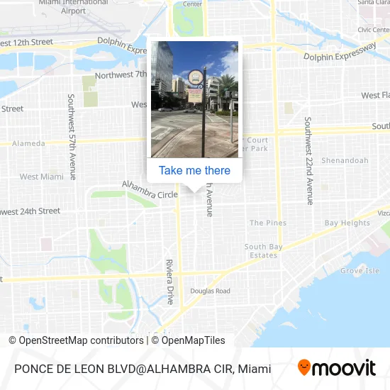 Mapa de PONCE DE LEON BLVD@ALHAMBRA CIR