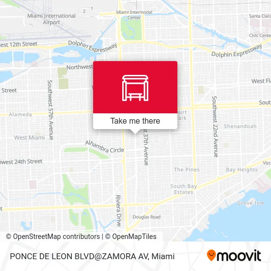 Mapa de PONCE DE LEON BLVD@ZAMORA AV