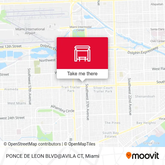 Mapa de PONCE DE LEON BLVD@AVILA CT