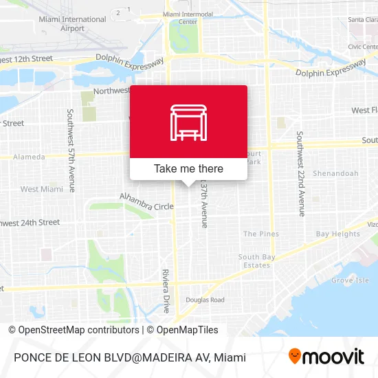 Mapa de PONCE DE LEON BLVD@MADEIRA AV