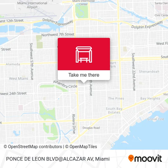 Mapa de PONCE DE LEON BLVD@ALCAZAR AV