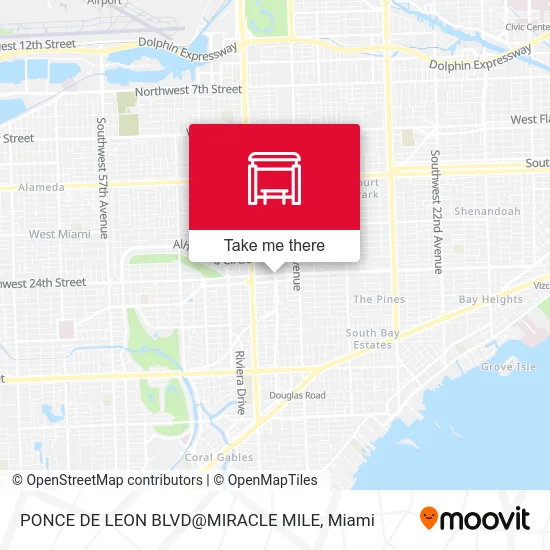 Mapa de PONCE DE LEON BLVD@MIRACLE MILE