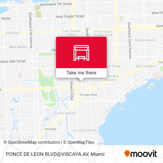 Mapa de PONCE DE LEON BLVD@VISCAYA AV
