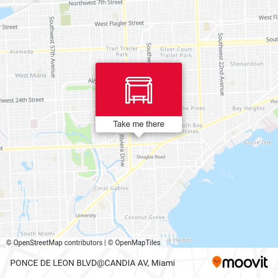 Mapa de PONCE DE LEON BLVD@CANDIA AV