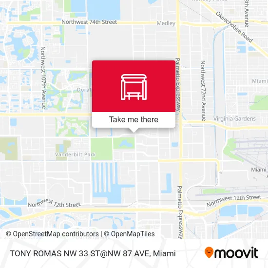 Mapa de TONY ROMAS NW 33 ST@NW 87 AVE