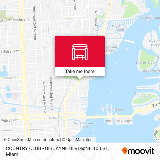 COUNTRY CLUB - BISCAYNE BLVD@NE 100 ST map