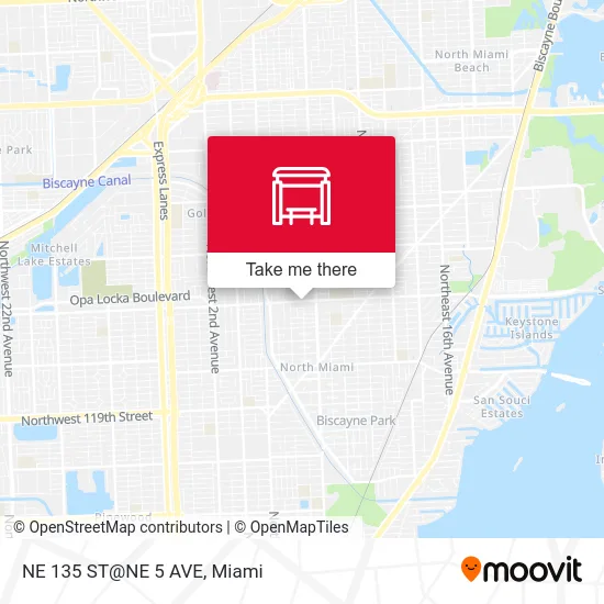 NE 135 ST@NE 5 AVE map
