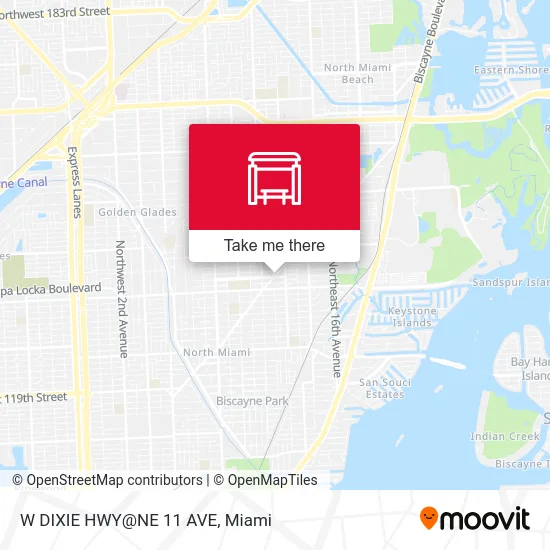 W DIXIE HWY@NE 11 AVE map