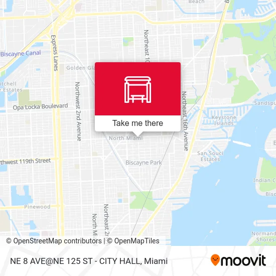 Mapa de NE 8 AVE@NE 125 ST - CITY HALL