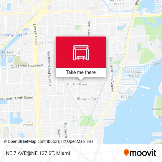NE 7 AVE@NE 127 ST map