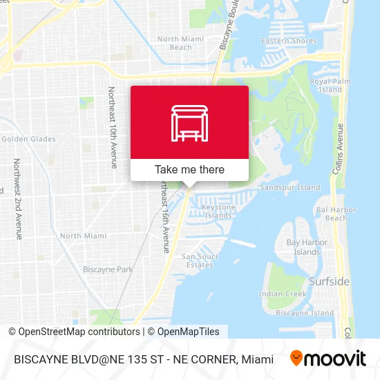 BISCAYNE BLVD@NE 135 ST - NE CORNER map
